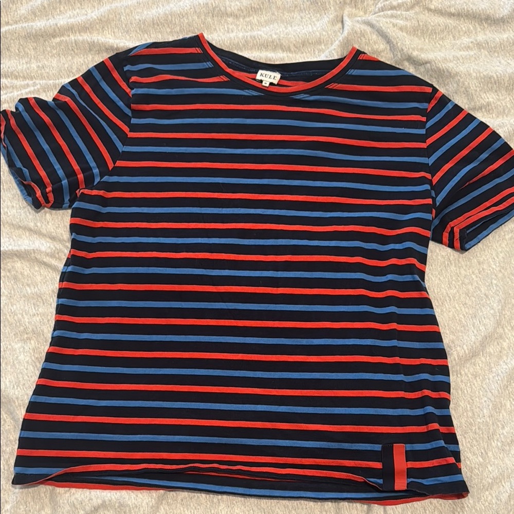 Kule medium modern striped shirt in red, navy and blue